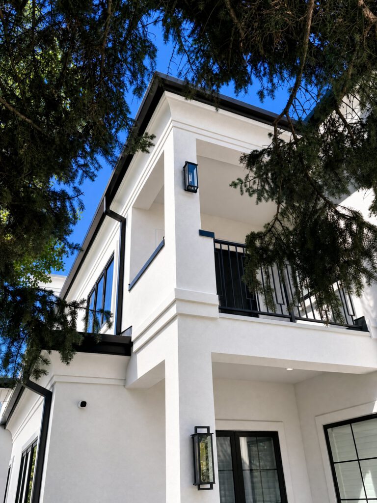 Balcony fascia and gutter line, clean finish