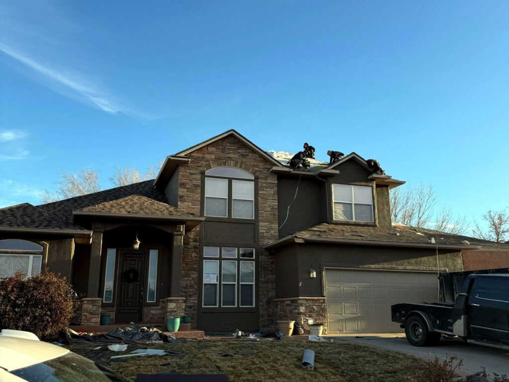 A complete re-roof on a Craftsman-style home