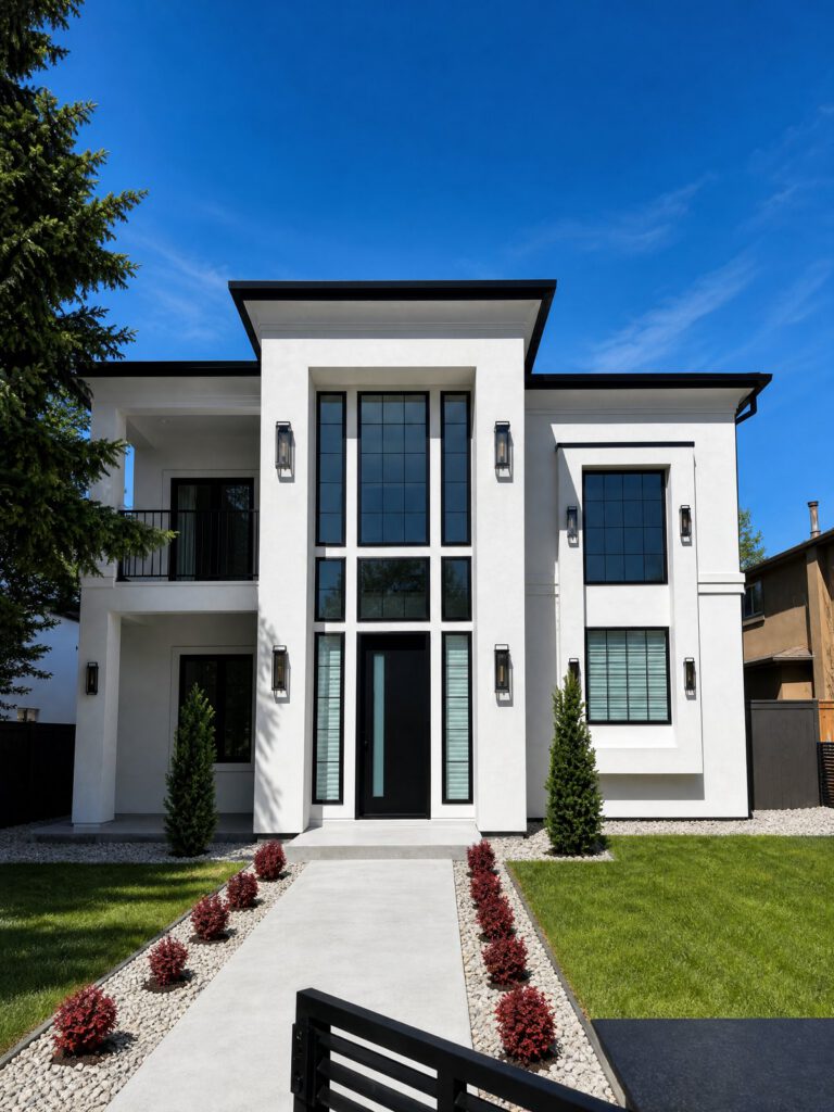 Modern home, full front elevation