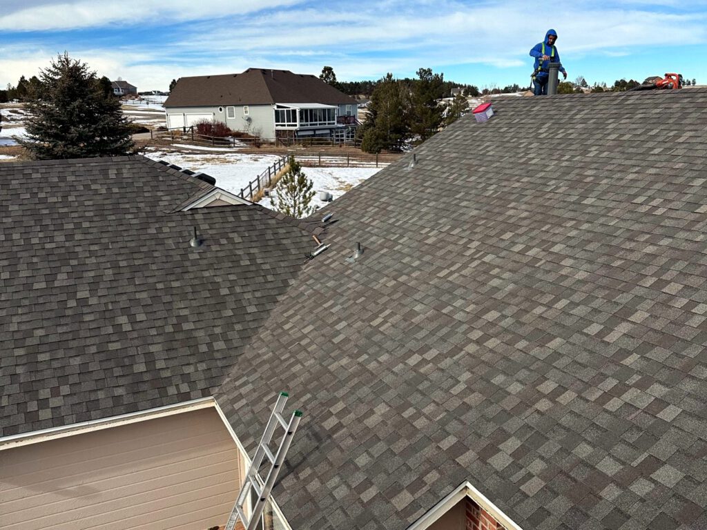 A new shingle field laid with clean, straight lines