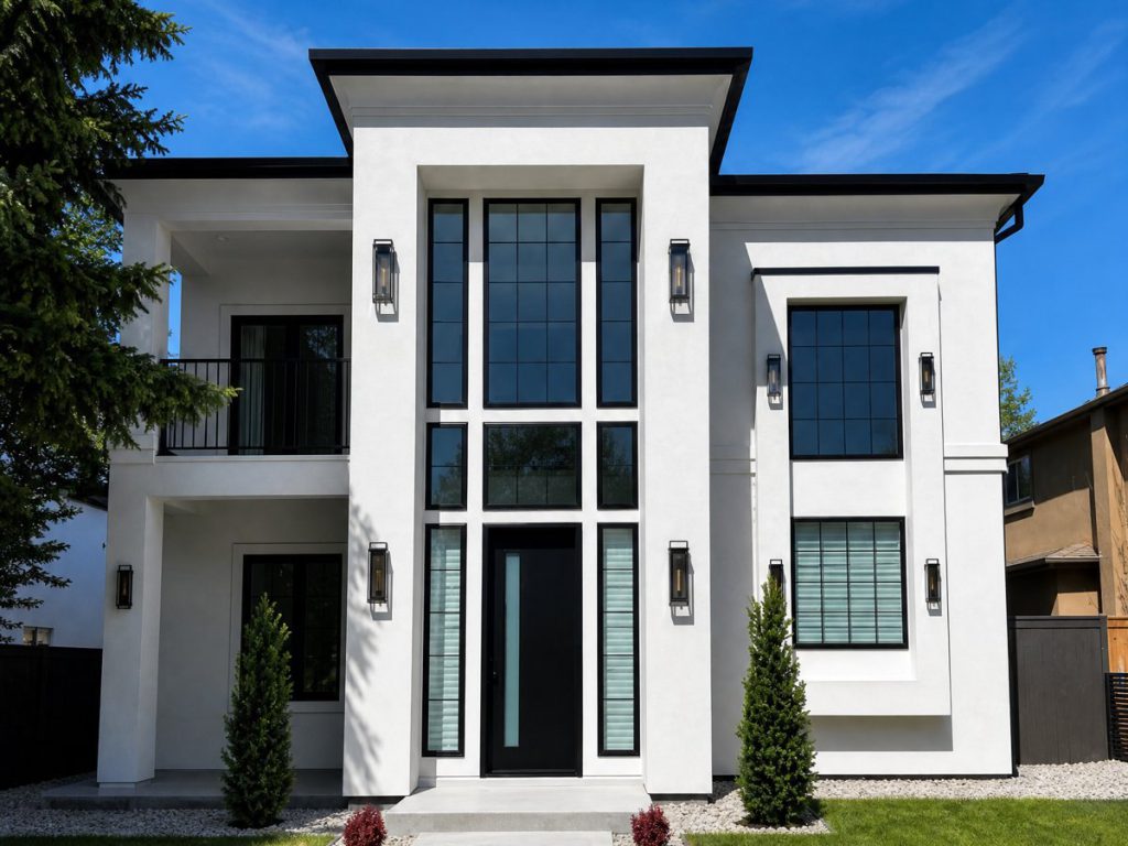 Modern home, full front elevation